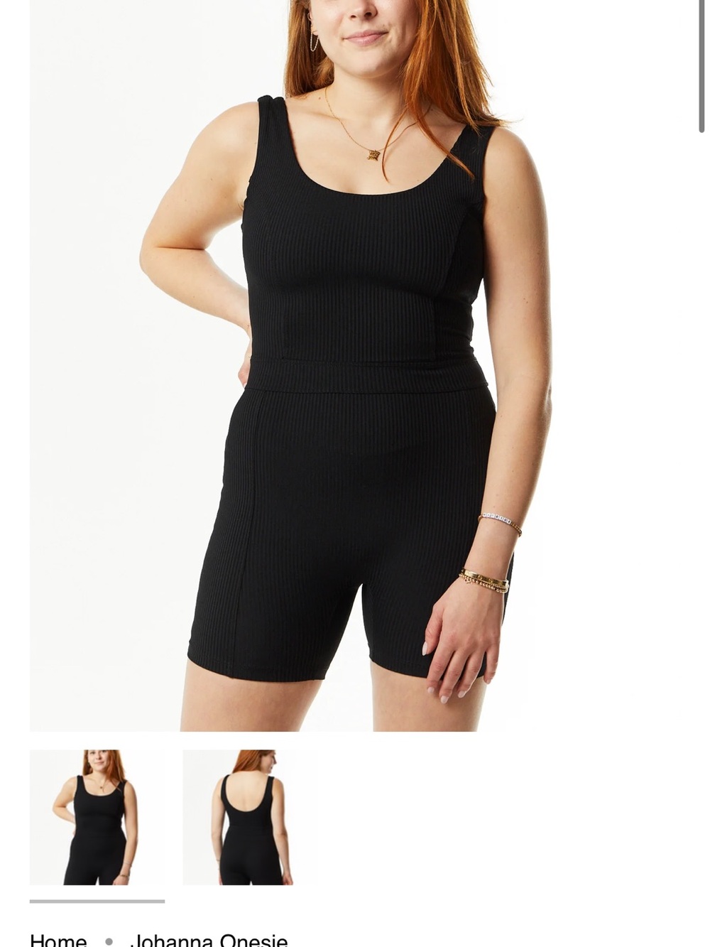 Year of Ours Black Ribbed Jumpsuit Romper